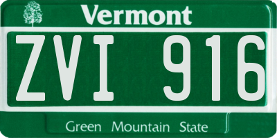 VT license plate ZVI916
