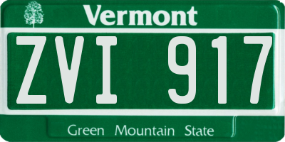 VT license plate ZVI917