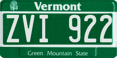 VT license plate ZVI922