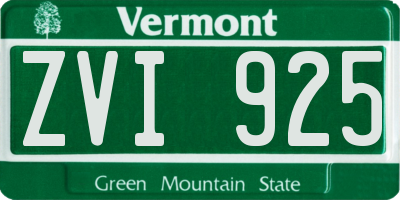 VT license plate ZVI925