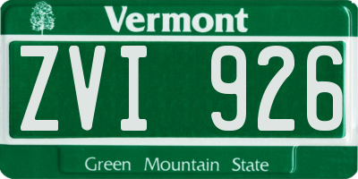 VT license plate ZVI926