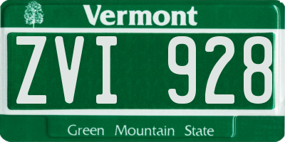 VT license plate ZVI928