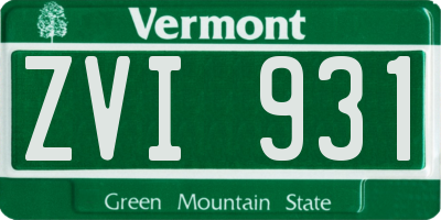 VT license plate ZVI931