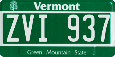VT license plate ZVI937