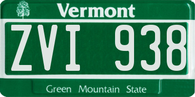 VT license plate ZVI938