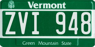 VT license plate ZVI948
