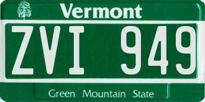 VT license plate ZVI949