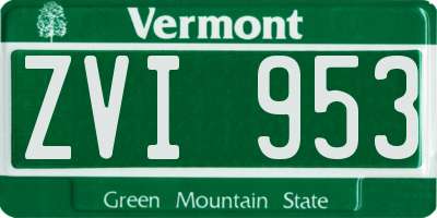 VT license plate ZVI953