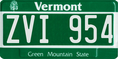VT license plate ZVI954