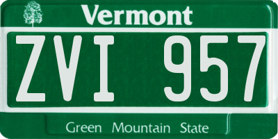 VT license plate ZVI957