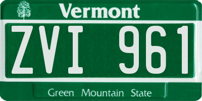 VT license plate ZVI961