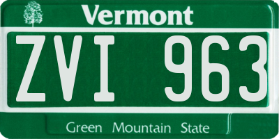 VT license plate ZVI963