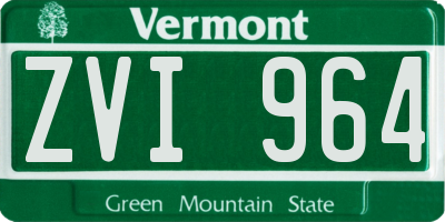 VT license plate ZVI964