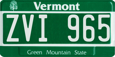 VT license plate ZVI965