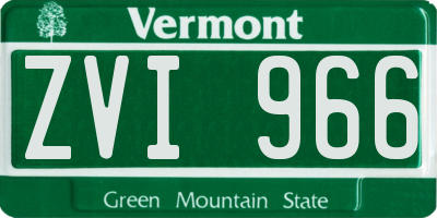 VT license plate ZVI966