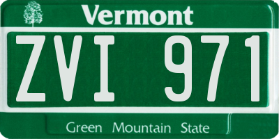 VT license plate ZVI971