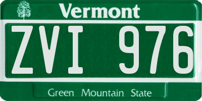 VT license plate ZVI976