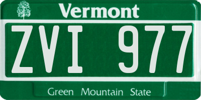 VT license plate ZVI977