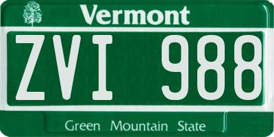 VT license plate ZVI988