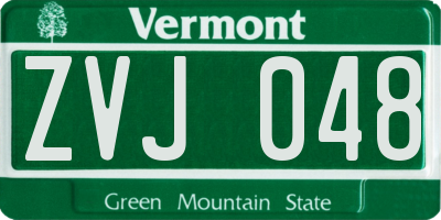 VT license plate ZVJ048