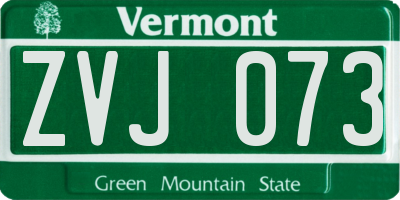 VT license plate ZVJ073