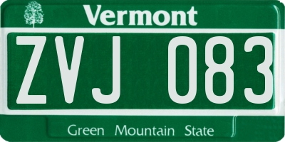 VT license plate ZVJ083