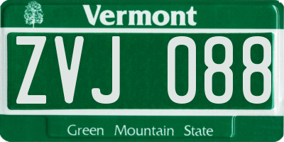 VT license plate ZVJ088