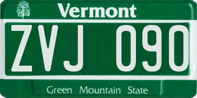 VT license plate ZVJ090