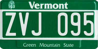 VT license plate ZVJ095
