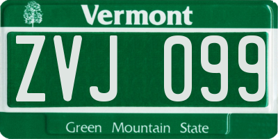 VT license plate ZVJ099