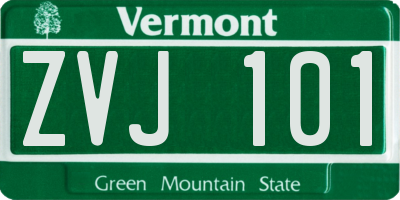 VT license plate ZVJ101