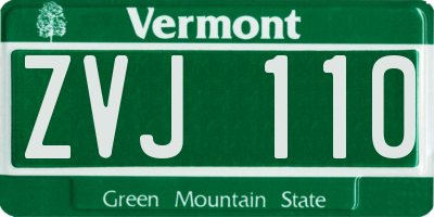 VT license plate ZVJ110