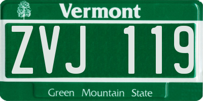 VT license plate ZVJ119