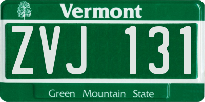 VT license plate ZVJ131