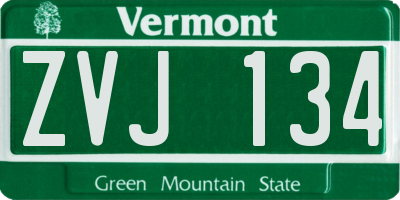 VT license plate ZVJ134