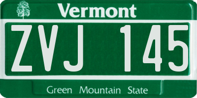 VT license plate ZVJ145