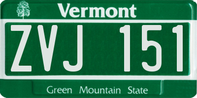 VT license plate ZVJ151