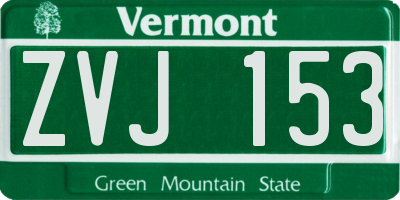 VT license plate ZVJ153