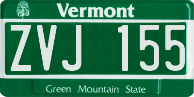 VT license plate ZVJ155