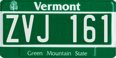 VT license plate ZVJ161