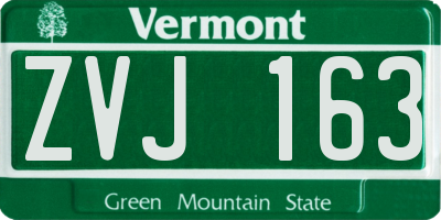 VT license plate ZVJ163