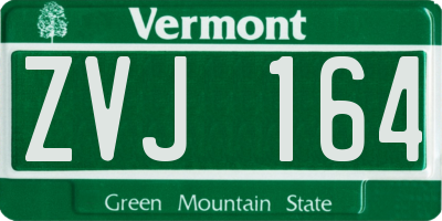 VT license plate ZVJ164