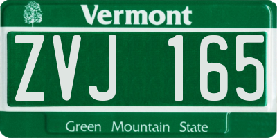VT license plate ZVJ165
