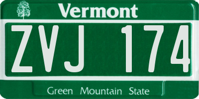 VT license plate ZVJ174