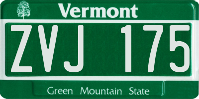VT license plate ZVJ175