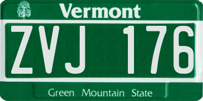 VT license plate ZVJ176