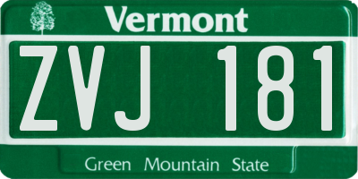 VT license plate ZVJ181