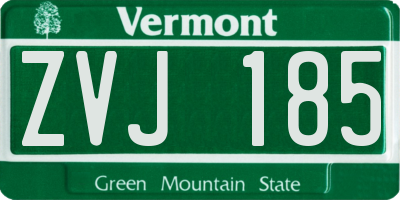 VT license plate ZVJ185