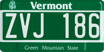 VT license plate ZVJ186