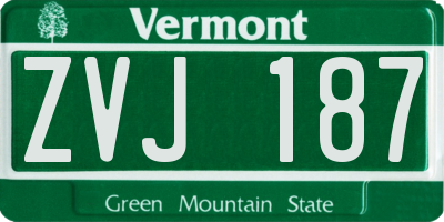 VT license plate ZVJ187